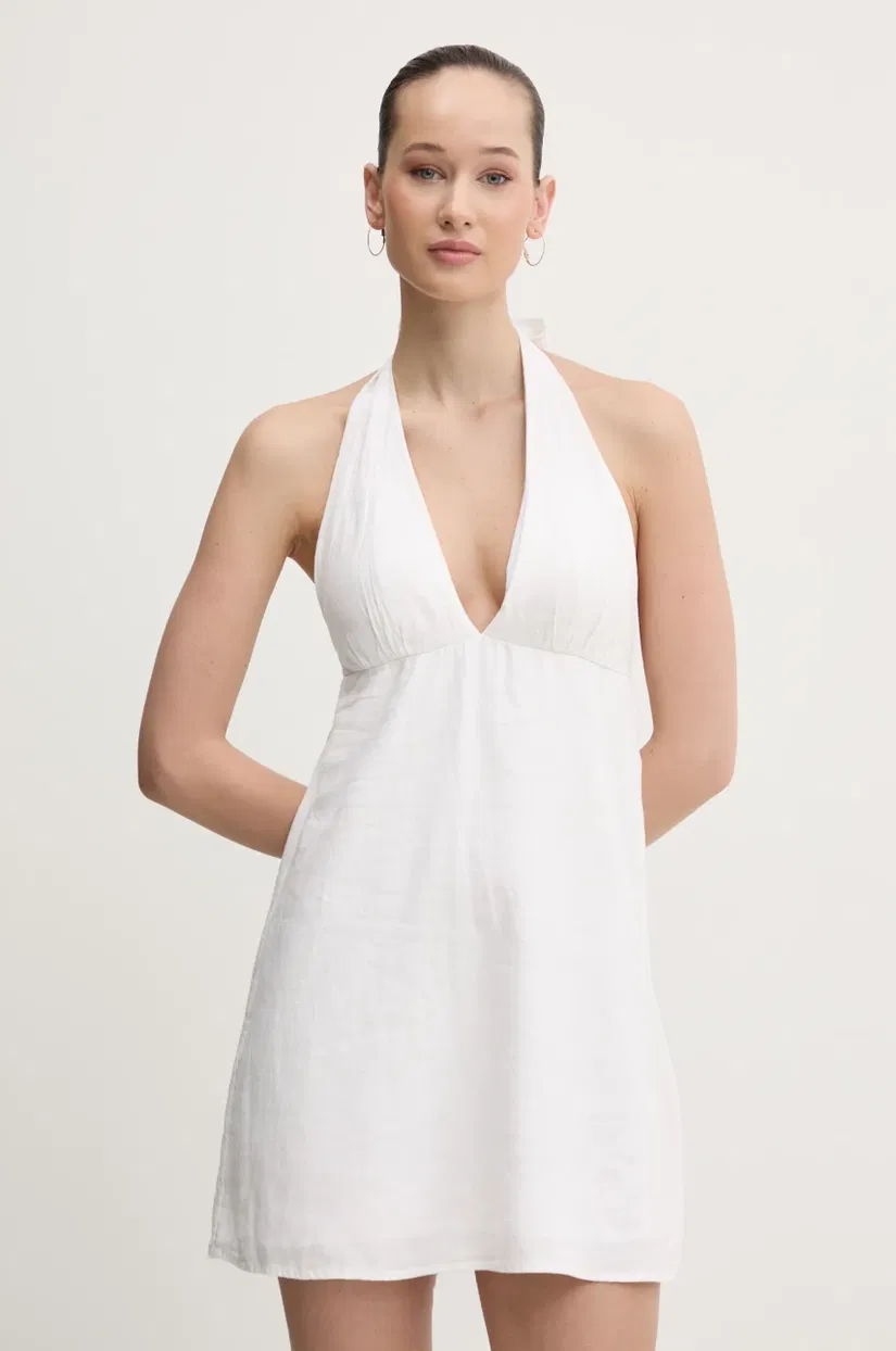 Hollister Co. rochie din in culoarea alb, mini, evazati, KI359-5067