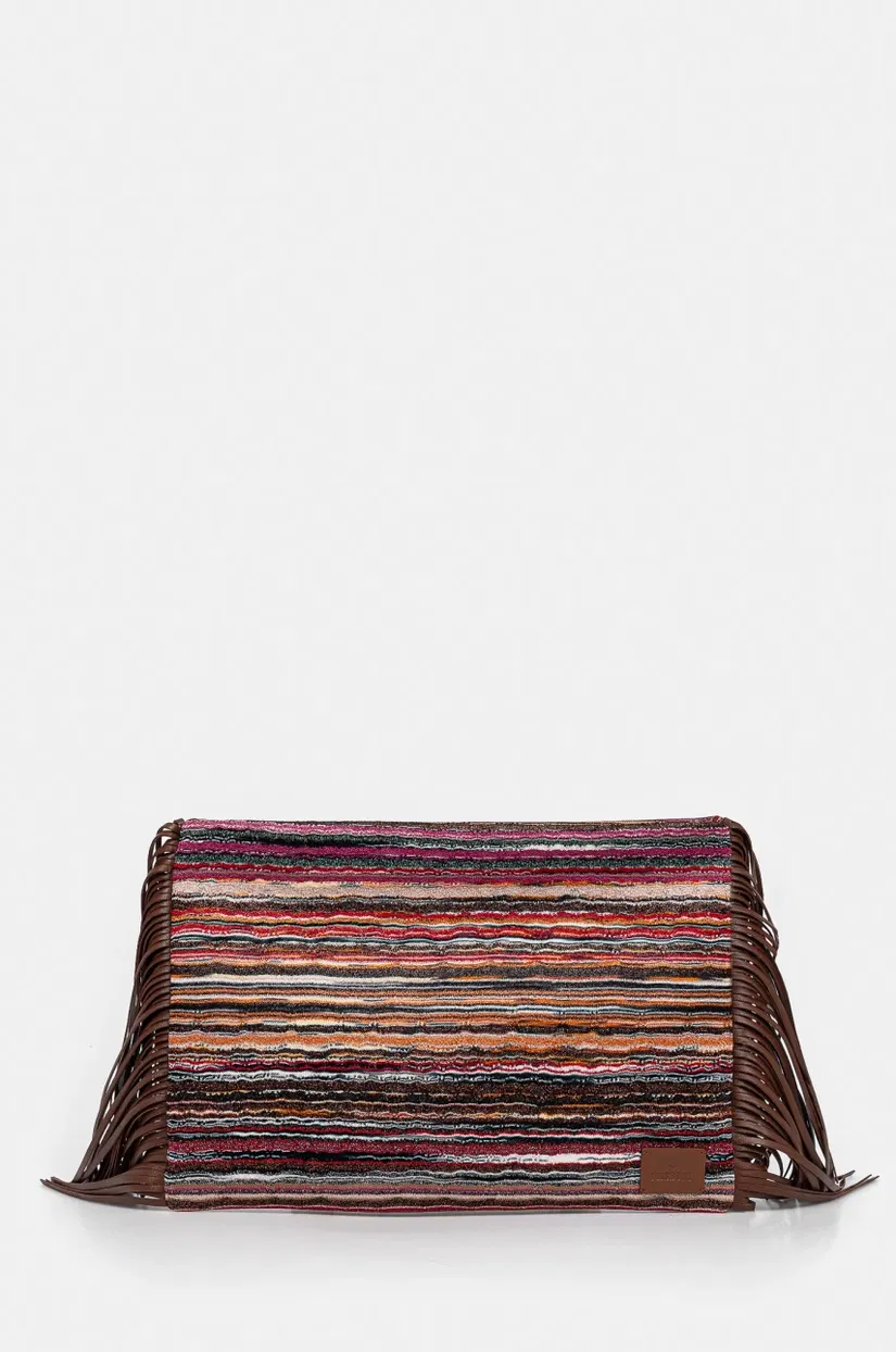 Missoni poseta Clutch Fringes culoarea maro, MI10064F