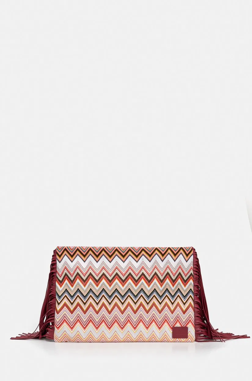 Missoni poseta Clutch Fringes culoarea roz, MI10064F