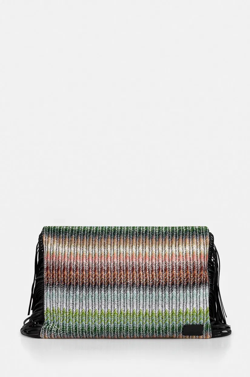 Missoni poseta Clutch Fringes culoarea negru, MI10064F