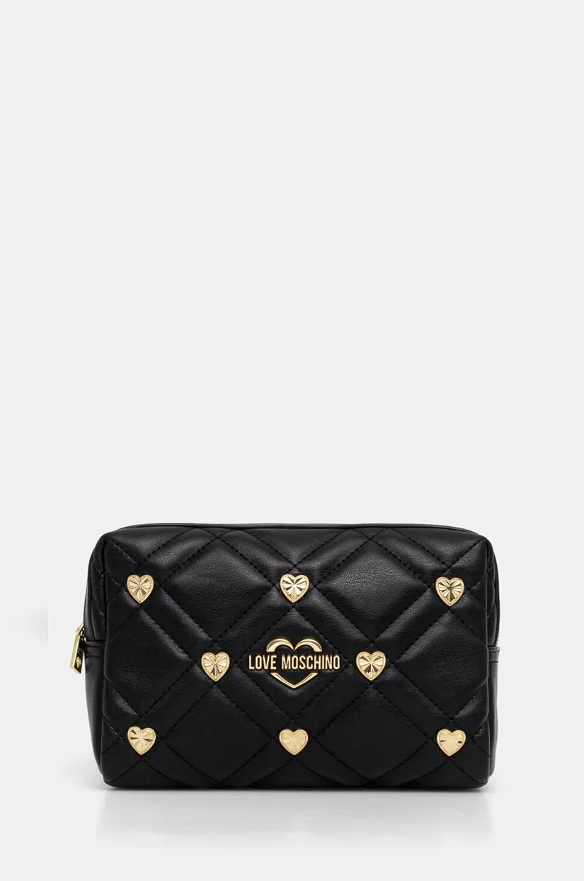 Love Moschino rucsac femei, culoarea negru, mic, cu imprimeu, JC4197PP1