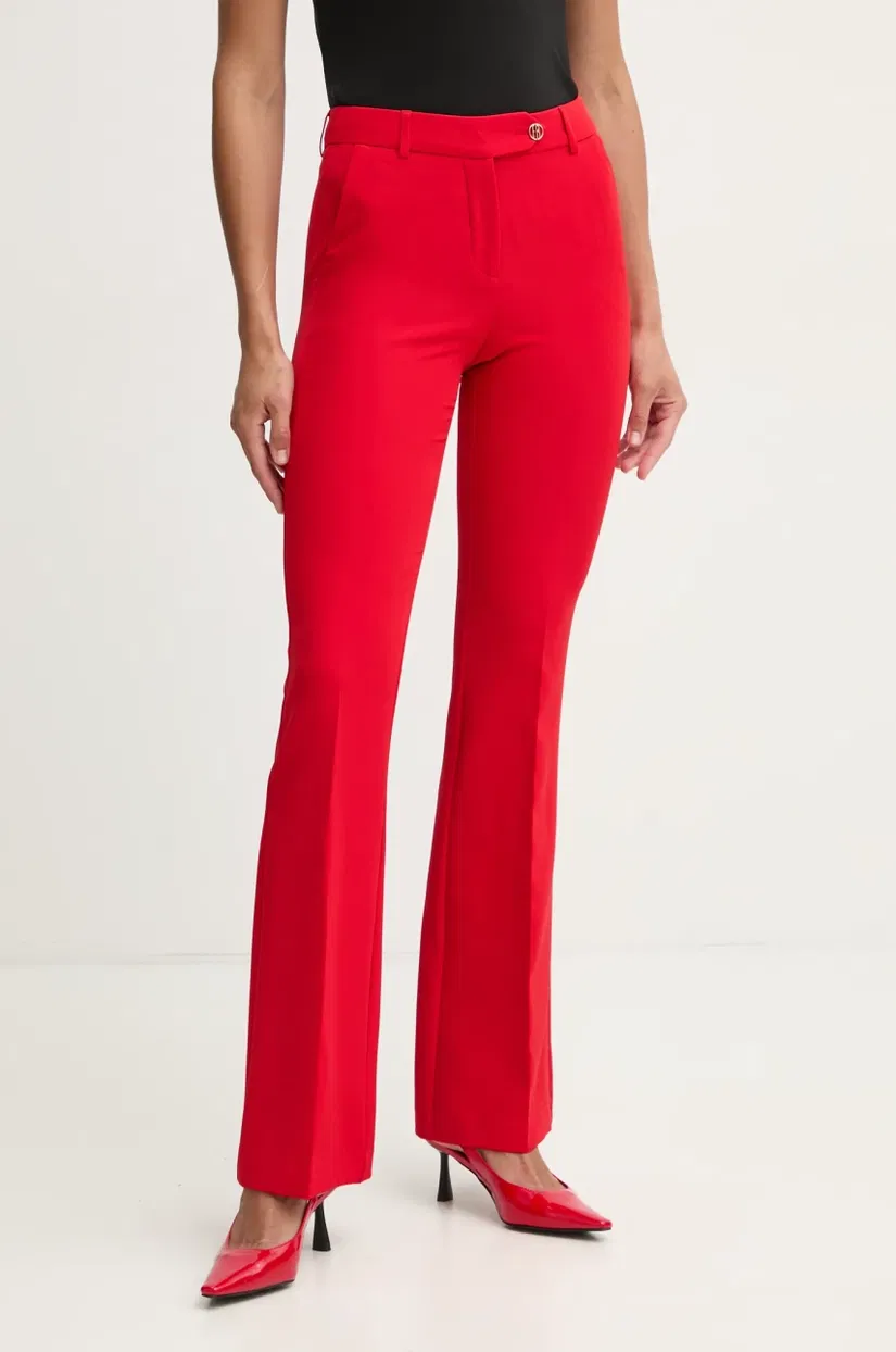 Fracomina pantaloni femei, culoarea roșu, evazați, medium waist, FR25SVA004W42901