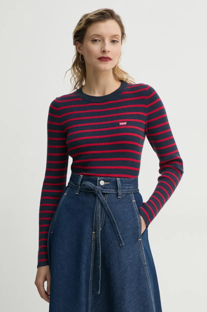 Levi's pulover femei, culoarea albastru marin