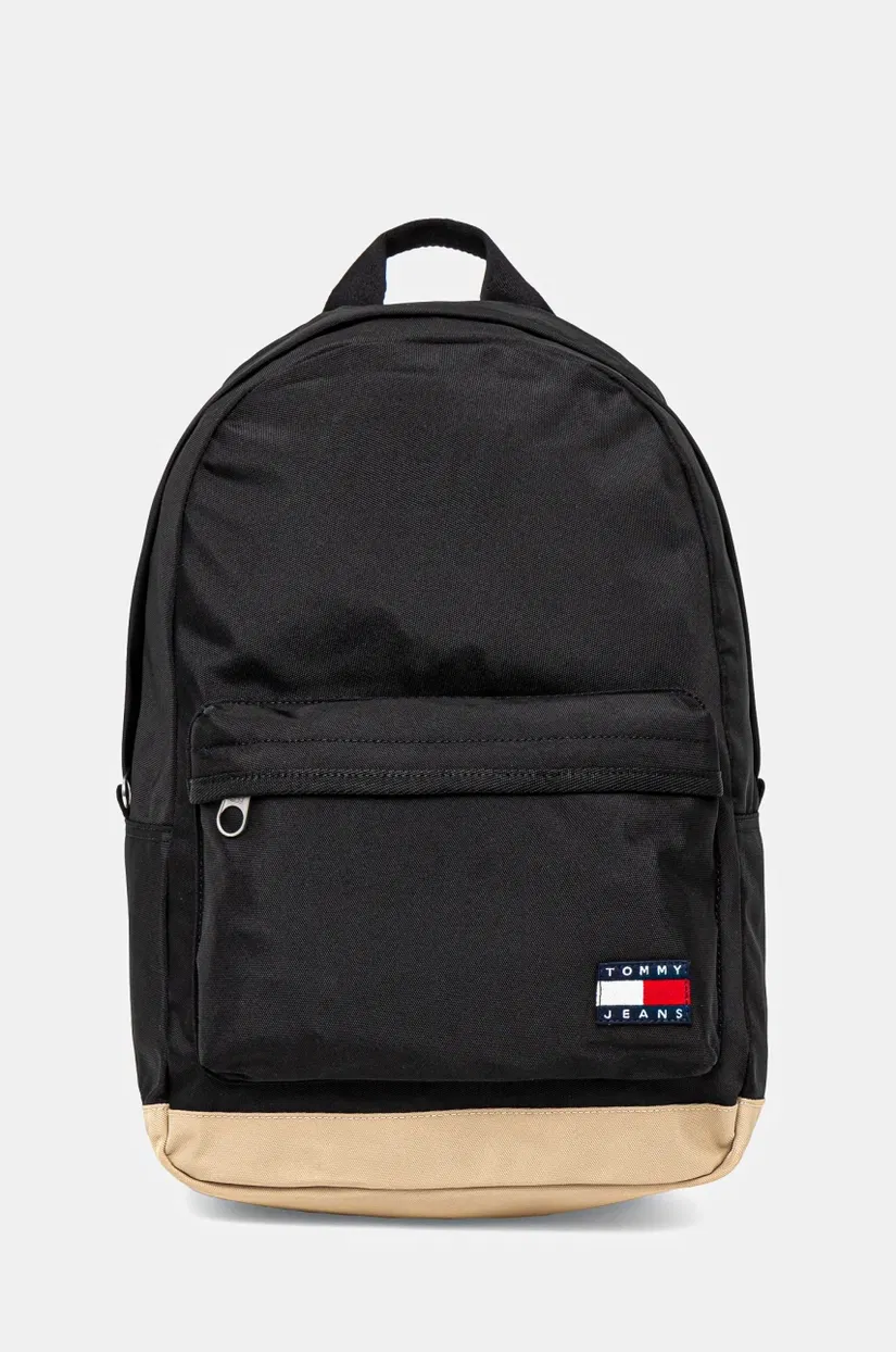 Tommy Jeans rucsac bărbați, culoarea negru, mare, cu imprimeu, AM0AM13356