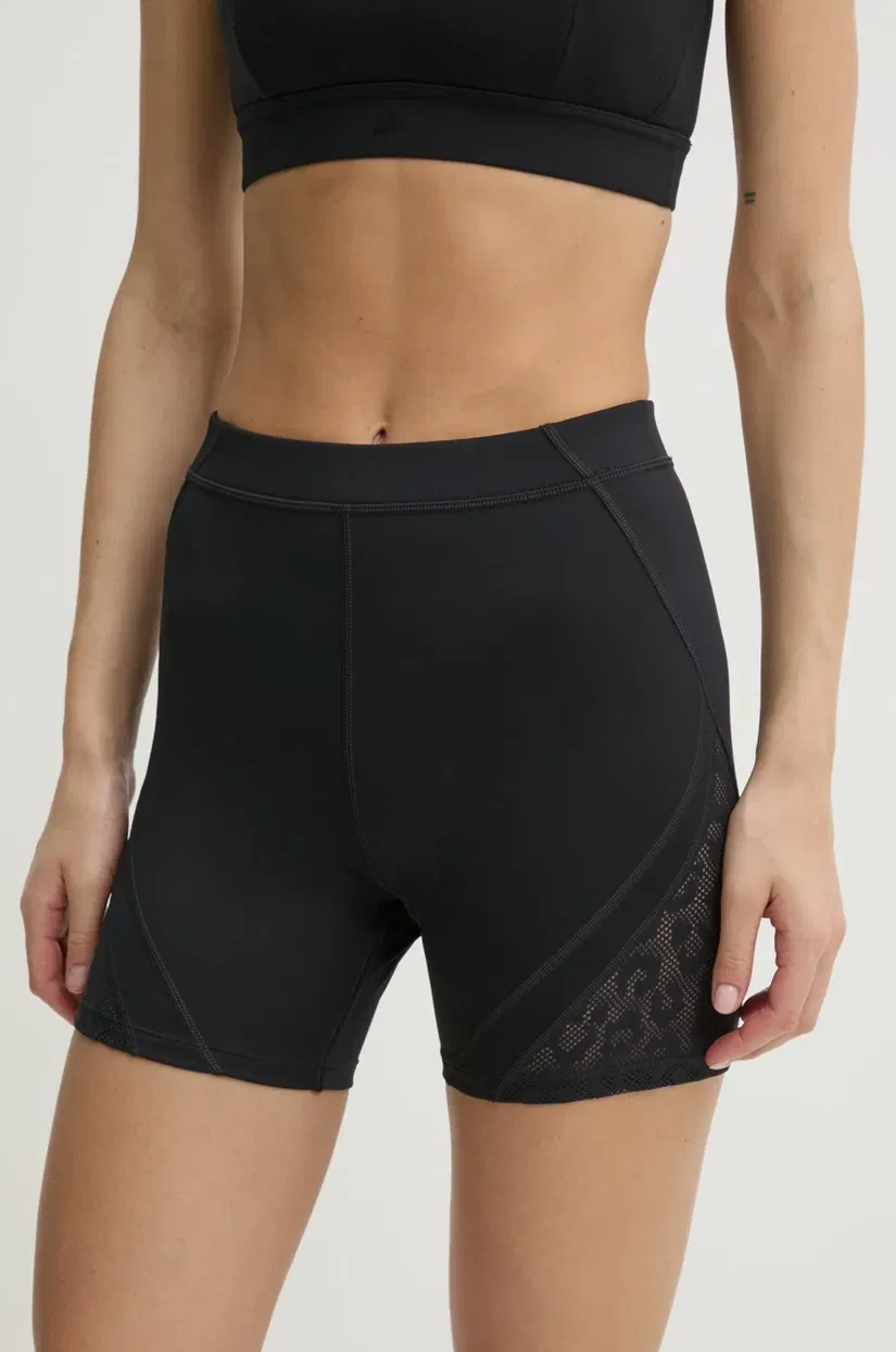 Reebok pantaloni scurți de antrenament culoarea negru, uni, high waist, 100230998