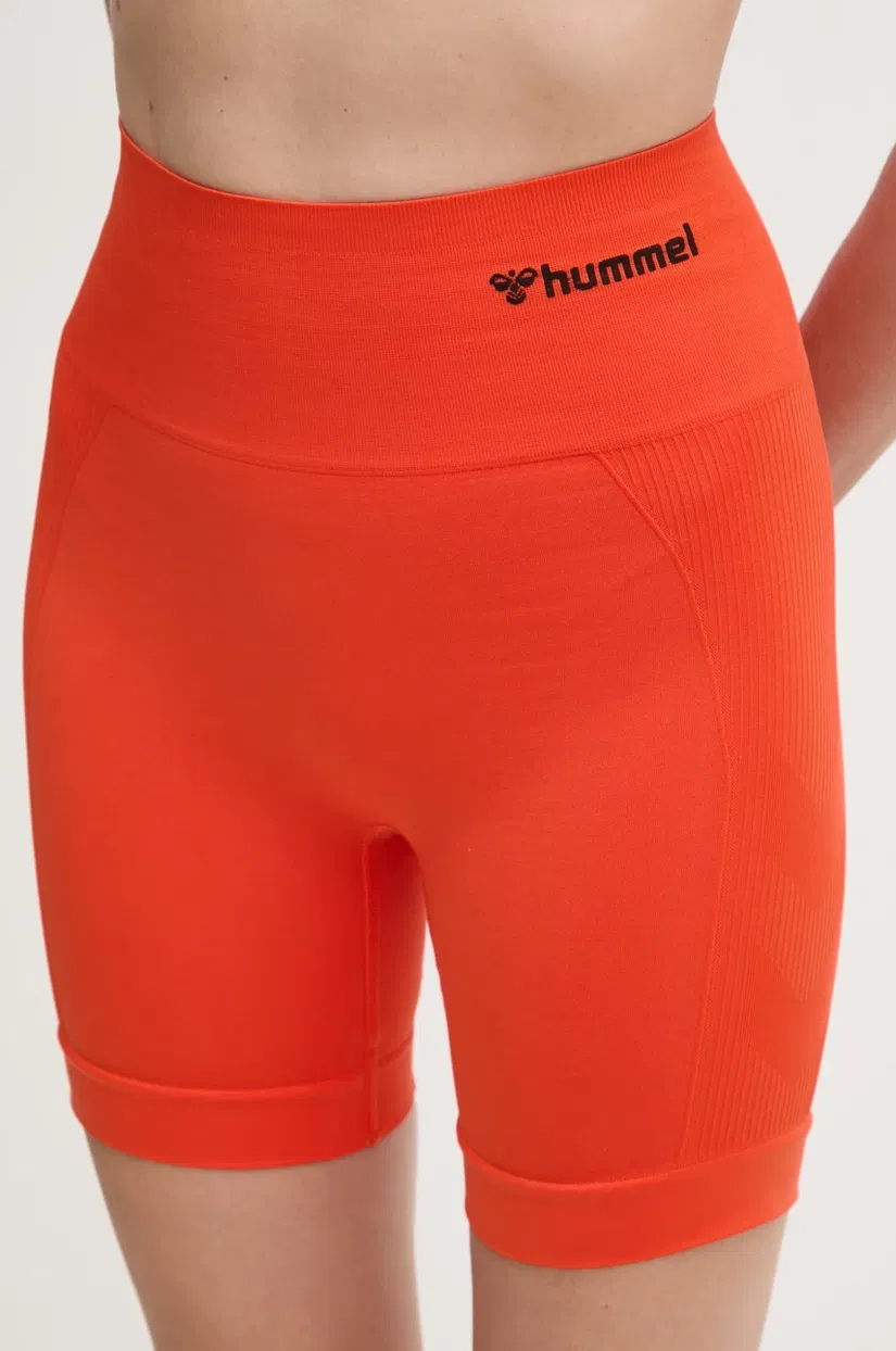 Hummel pantaloni scurți de antrenament Tif culoarea negru, uni, high waist, 214151