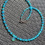Colier argint opal de foc Paraiba albastru charm argint minimalist boho chic trendy - Transport gratuit