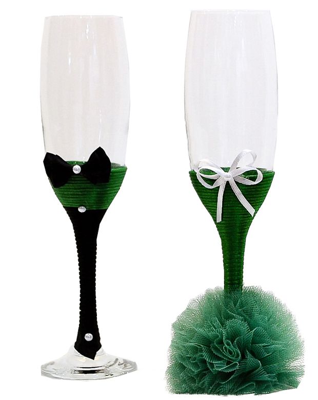 Pahare personalizate miri nasi cu tiul verde smarald