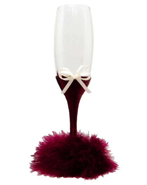 Pahare personalizate miri nasi cu pene burgundy