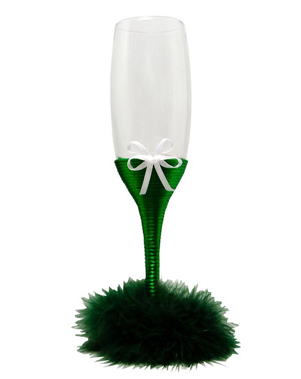 Pahare personalizate miri nasi cu pene verde smarald