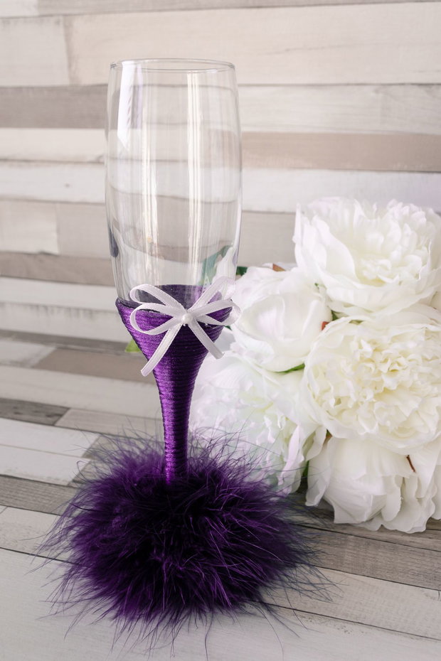 Pahare personalizate miri nasi cu pene violet