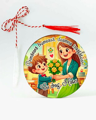 Martisor personalizat pentru invatatoare, educatoare