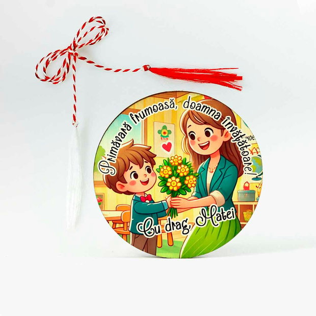 Martisor personalizat pentru invatatoare, educatoare
