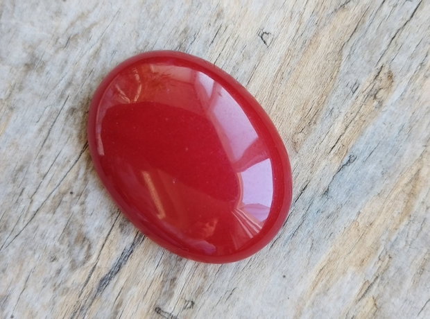 Cabochon jad rosu, 40*30 mm