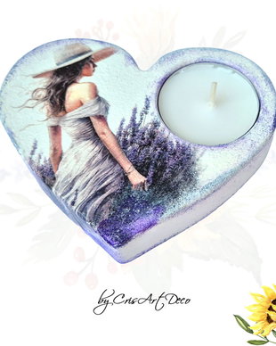 Suport decorativ pentru lumanare - lavanda 115958