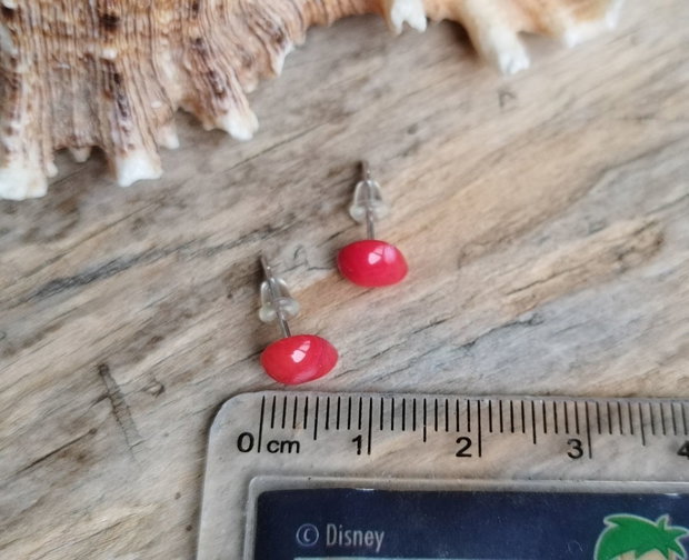 Cercei coral rosu, argint