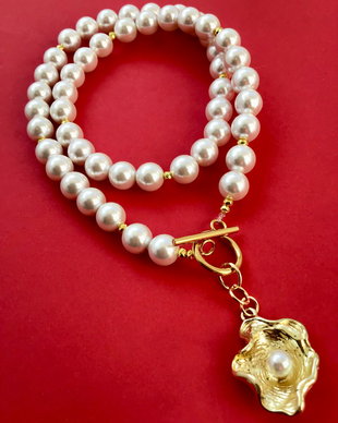 Colier CHOKER perle de Mallorca albe