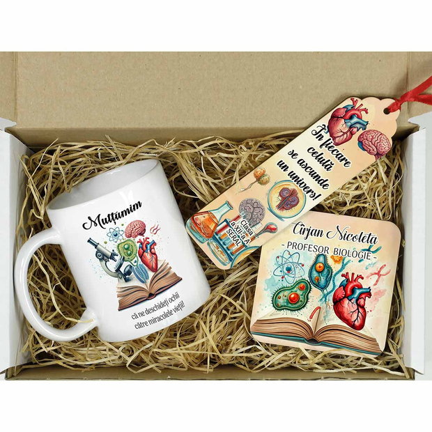 Set cadou personalizat profesor biologie