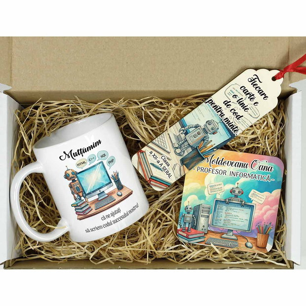 Set cadou personalizat profesor informatica