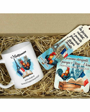 Set cadou personalizat profesor limba franceza