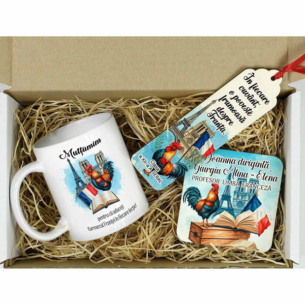 Set cadou personalizat profesor limba franceza