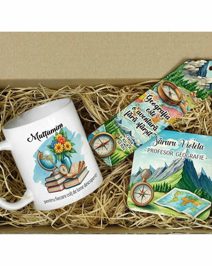 Set cadou prsonalizat profesr geografie