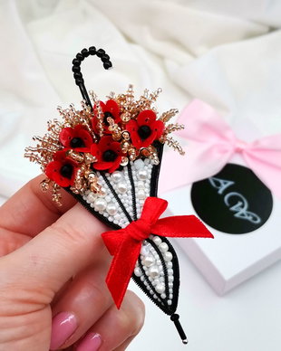 Broșa umbrela - Poppy Charm