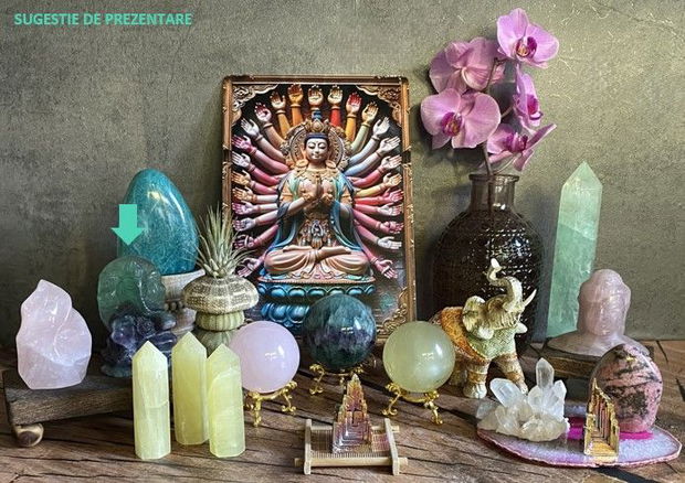 Fluorit - Sculptura Ganesha