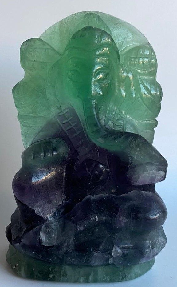Fluorit - Sculptura Ganesha