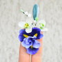 Iris, Ghiocei si lacramioare-Brosa buchet