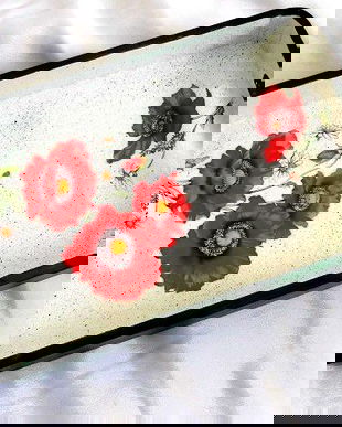 tava lemn decorata cu maci 47933