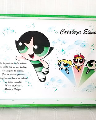 Tavita de mot pentru fetite gemene cu Powerpuff
