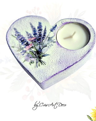 Suport decorativ pentru lumanare - buchet lavanda 115025