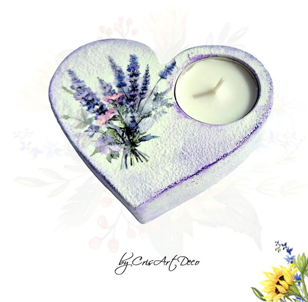 Suport decorativ pentru lumanare - buchet lavanda 115025
