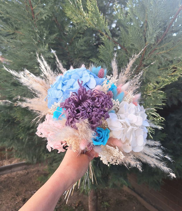 Buchet mireasa flori criogenate / Buchet mireasa flori uscate