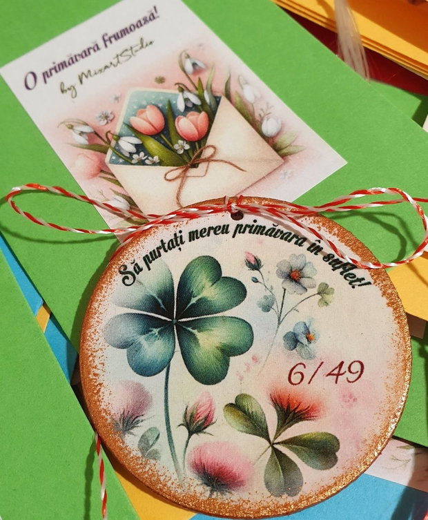 Martisor personalizat trifoi, noroc