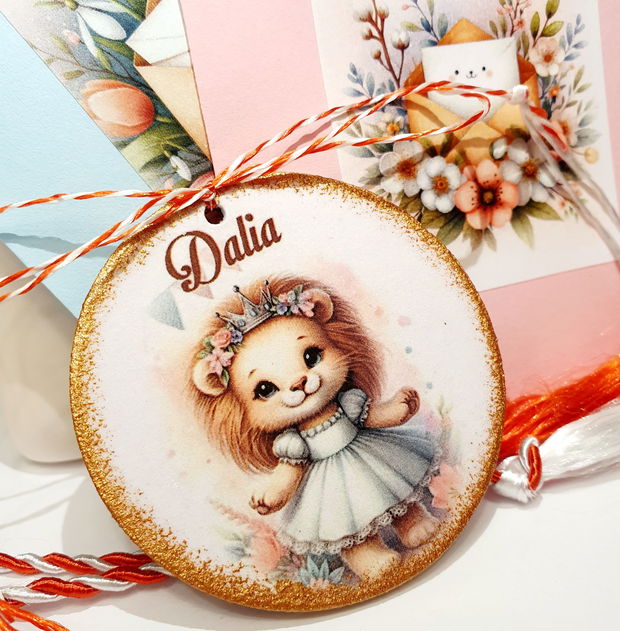 Martisor personalizat Leu fetita
