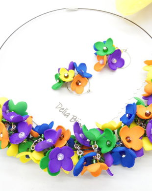 Set Bijuterii Handmade Flori de Poveste (cod1181)