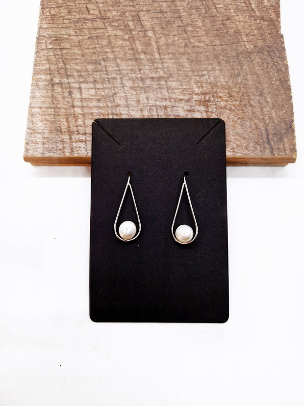 Cercei "Pearl Teardrop" din argint si perle de cultura
