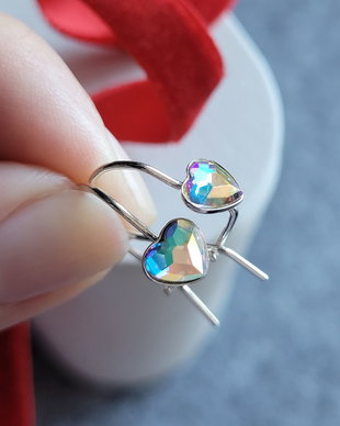 Cercei din argint 92.5 cu inimioare Swarovski IT'S LOVE