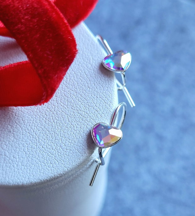 Cercei din argint 92.5 cu inimioare Swarovski IT'S LOVE