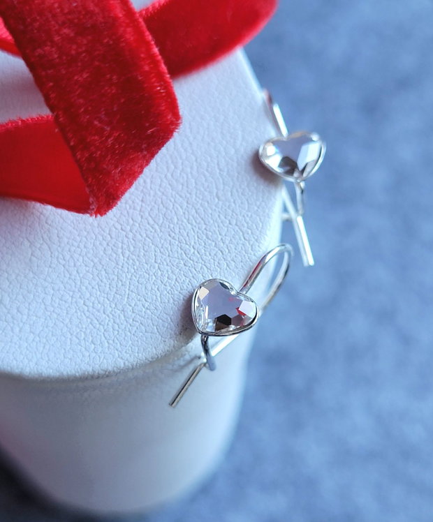 Cercei din argint 92.5 cu inimioare Swarovski IT'S LOVE
