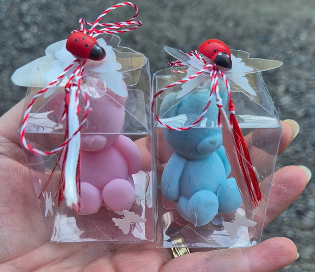 Martisor ursuleti din ceara de soia