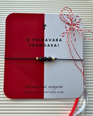 Bratara martisor cu turmalina neagra - auriu