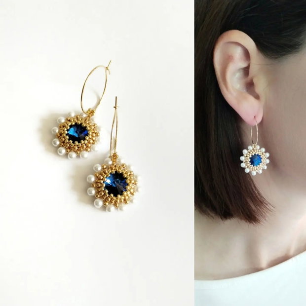 Cercei drop rivoli Swarovski