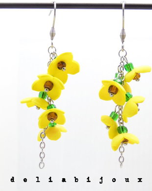 Cercei Handmade unicat cu flori (cod1183)