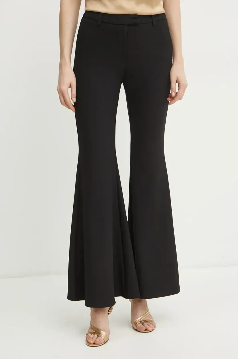 MICHAEL Michael Kors pantaloni femei, culoarea negru, evazati, high waist, MR530POE45