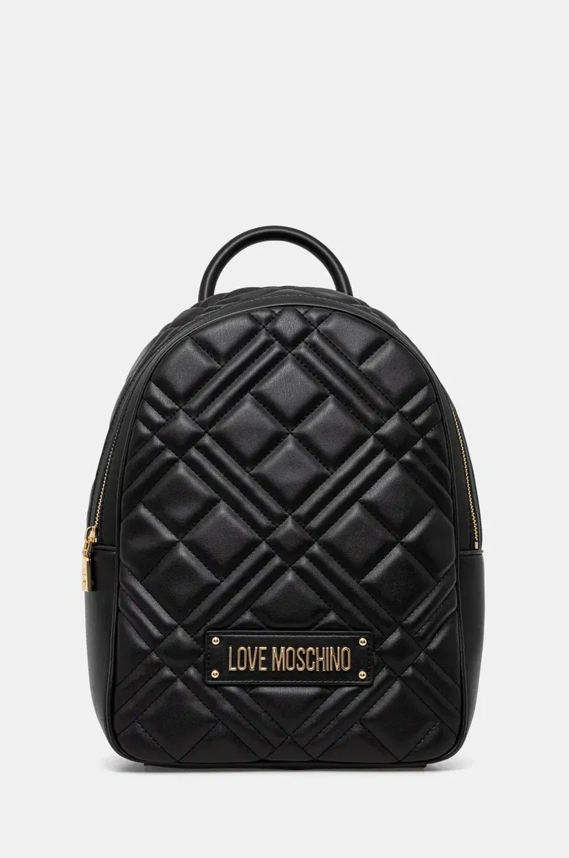 Love Moschino rucsac femei, culoarea negru, mic, neted, JC4154PP1