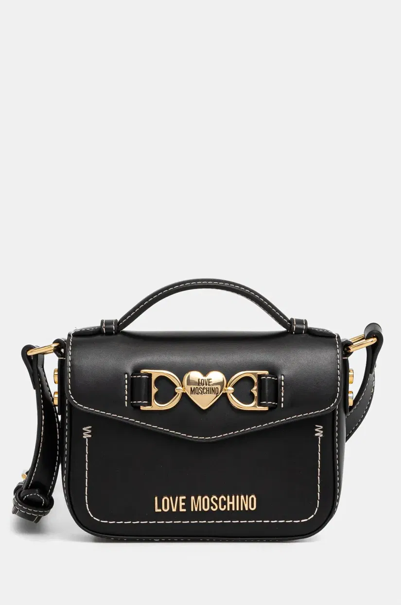 Love Moschino poseta de piele culoarea negru, JC4063PP1