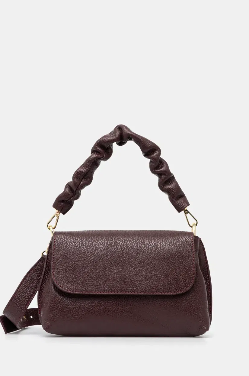 Answear Lab poseta de piele culoarea bordo